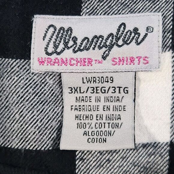 Vintage Wrangler Flannel Tunic Dress Babydoll 3XL Buffalo Plaid Crochet Western - Picture 6 of 13